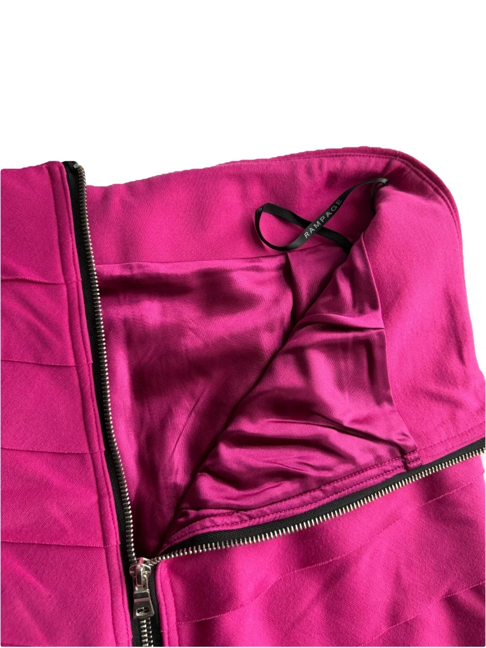 Magenta Layered Ruffle Mini Pencil Skirt